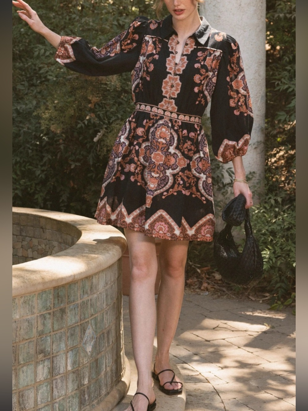 NWOT: Cleobella Leigh Mini Dress - Dark Lagos